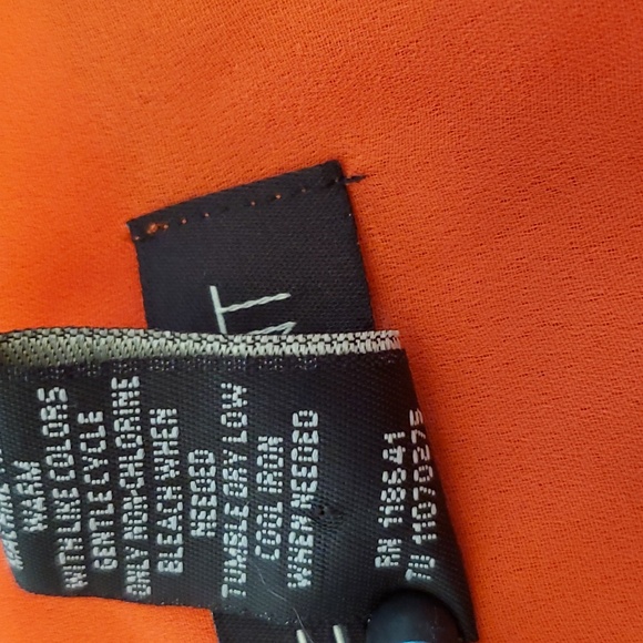 Lane Bryant Plus Size Cadium Orange Empire Waist Satin Trim Detail Top - Picture 9 of 9